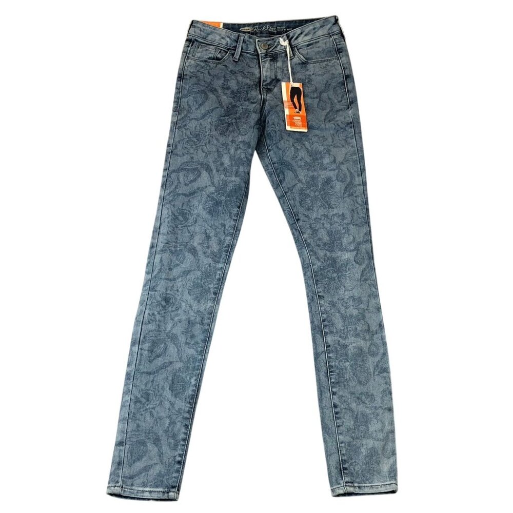 NWT Old Navy Womens Jeans Size 2 Blue Denim Rockstar Mid-Rise Skinny Ankle Chic